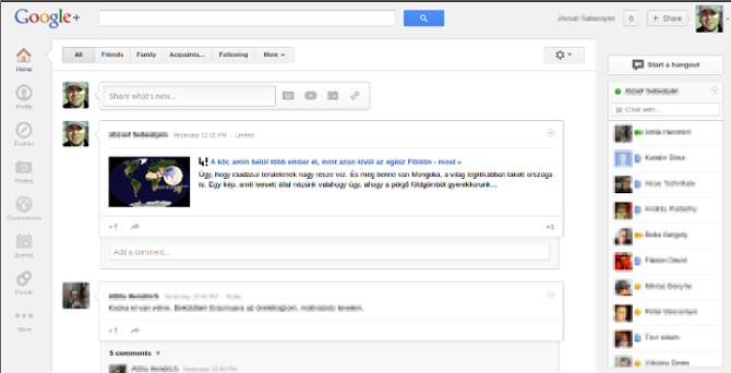 Bigger Google+ content area