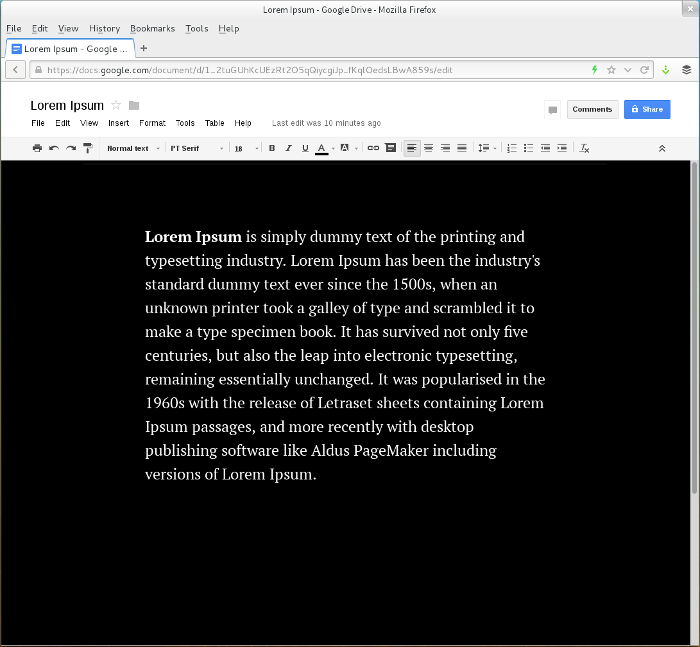 Dark Google Docs