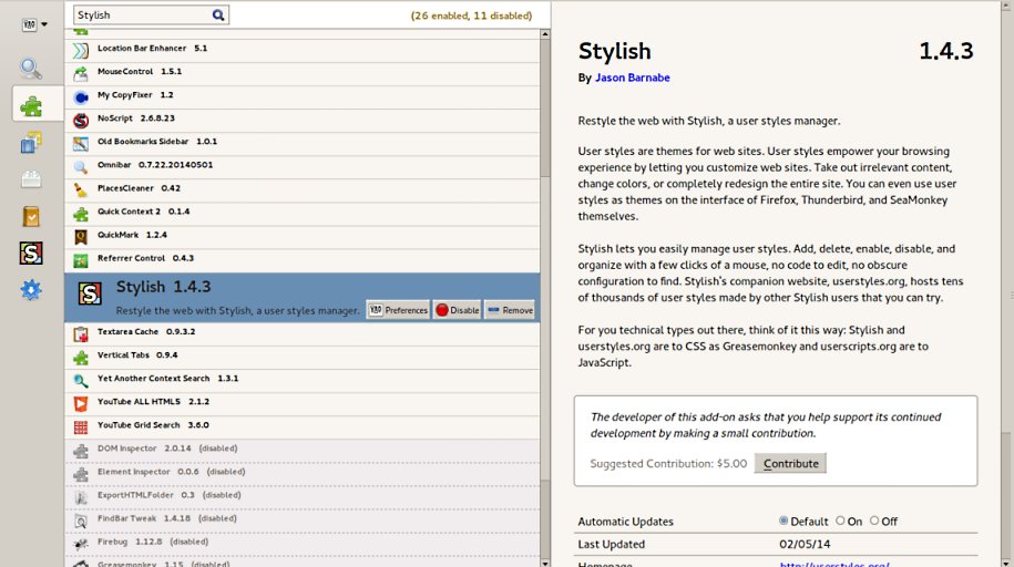 My Dual panel add-ons manager