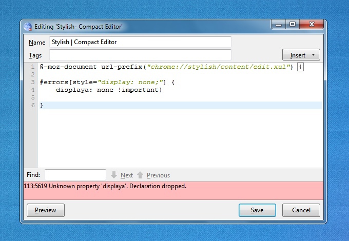 Stylish | Compact editor