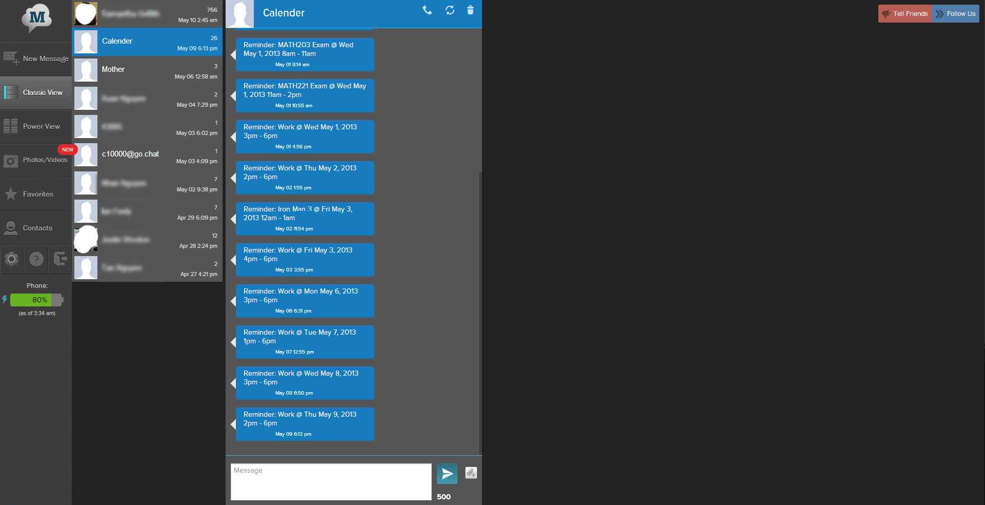 MightyText Web | Dark