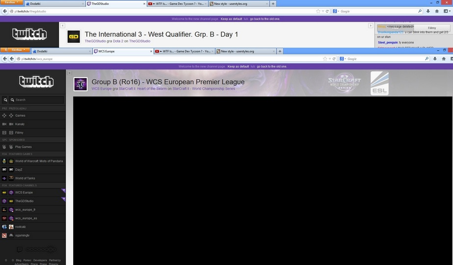Twitch no chat and full width