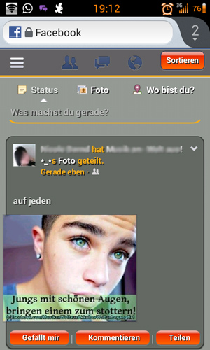 Facebook Mobile Orange ICS