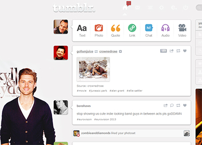 Tumblr dashboard: Aaron Tveit #1