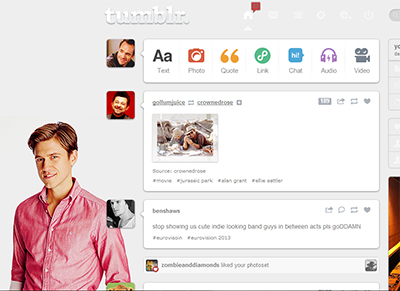 Tumblr dashboard: Aaron Tveit #4