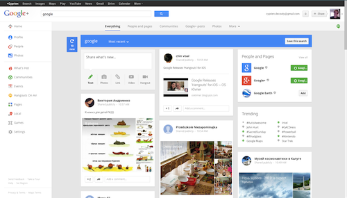 Google+ fixed menu + arial