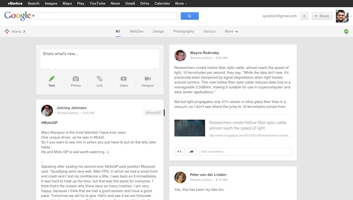 Layout fixes for Google+