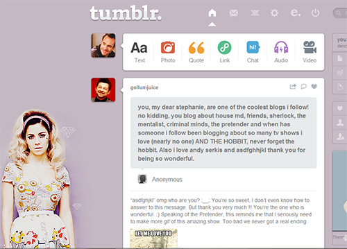 Tumblr dashboard: Marina & the Diamonds