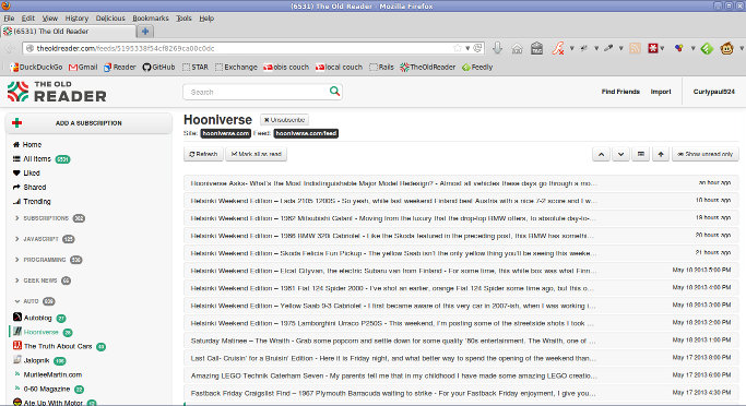 The Old Reader - unbold unread posts