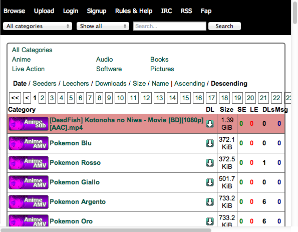 Nyaatorrents - Clean, ad free,responsive