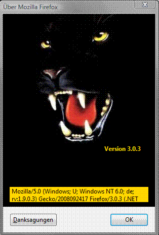Firefox 3** About Mozilla  ( Black Puma )