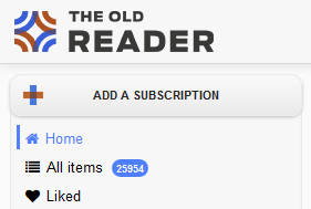 The Old Reader - Blue accent