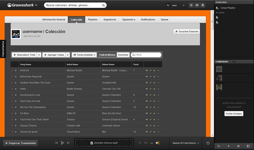 Grooveshark basic dark