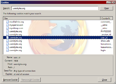 Custom View Cookies Manager Background