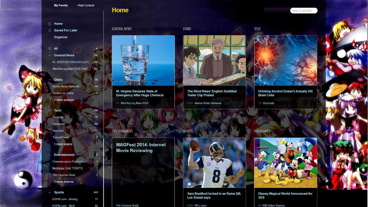 Touhou Feedly