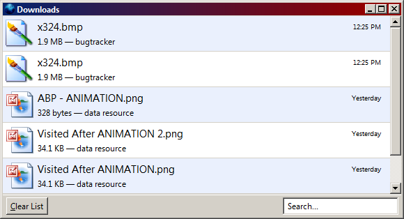 Downloads List - Alternating List Row Color