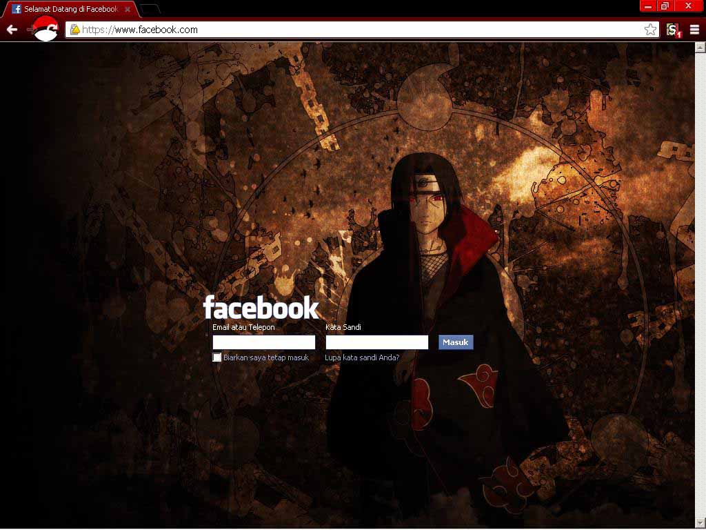 Uchiha Itachi Facebook login