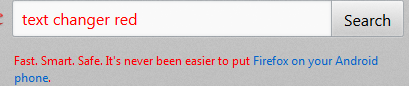 About home mozilla text changer red