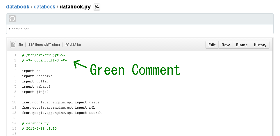GitHub Source Comment Green