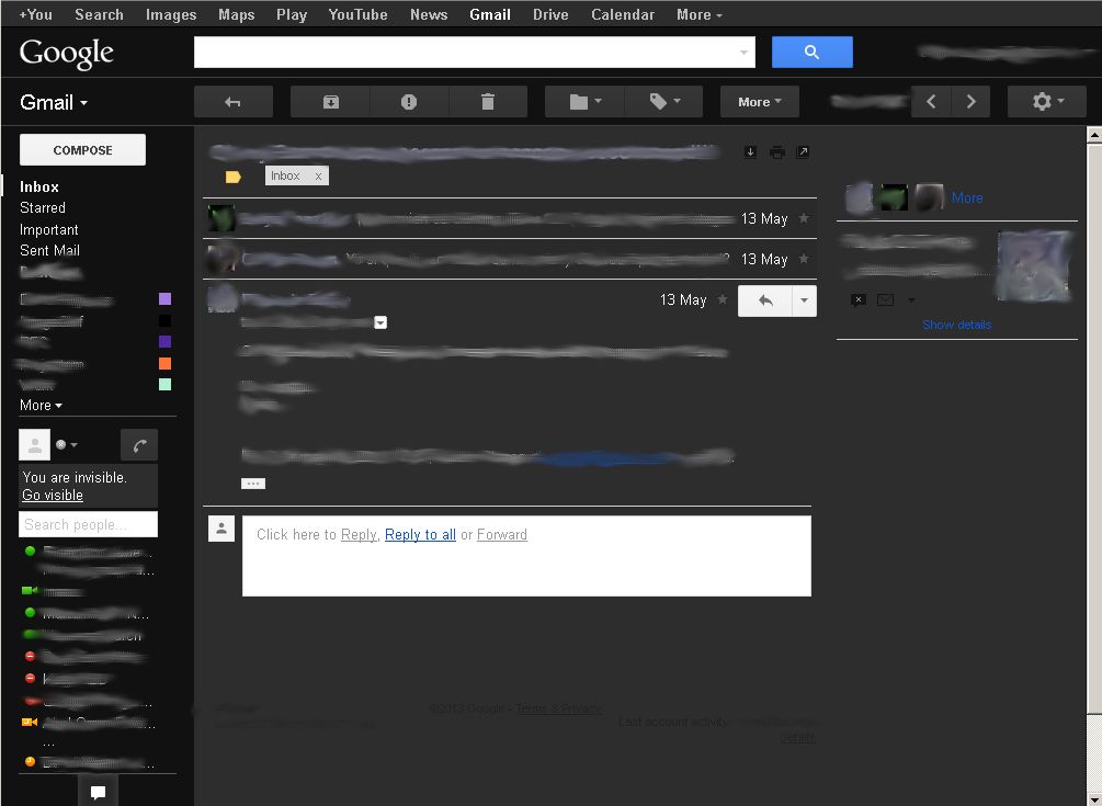 Gmail Dark Theme Fix