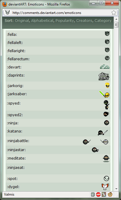 deviantART - Sleek emoticon legend