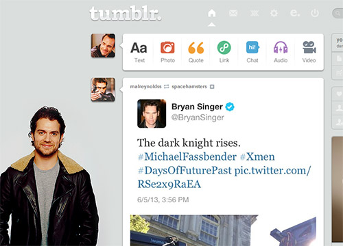Tumblr dashboard: Henry Cavill #1