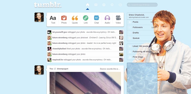 Drew Chadwick Tumblr Dashboard Theme1