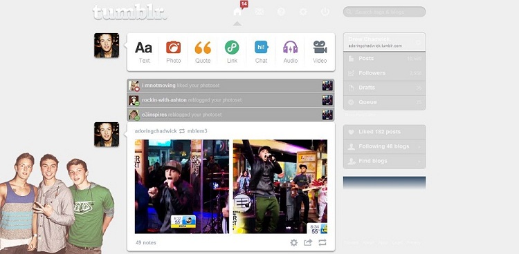 Emblem3 Tumblr Dashboard Theme