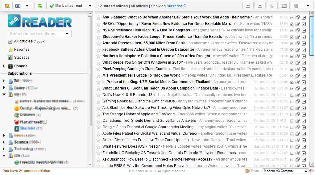 More Compact InoReader