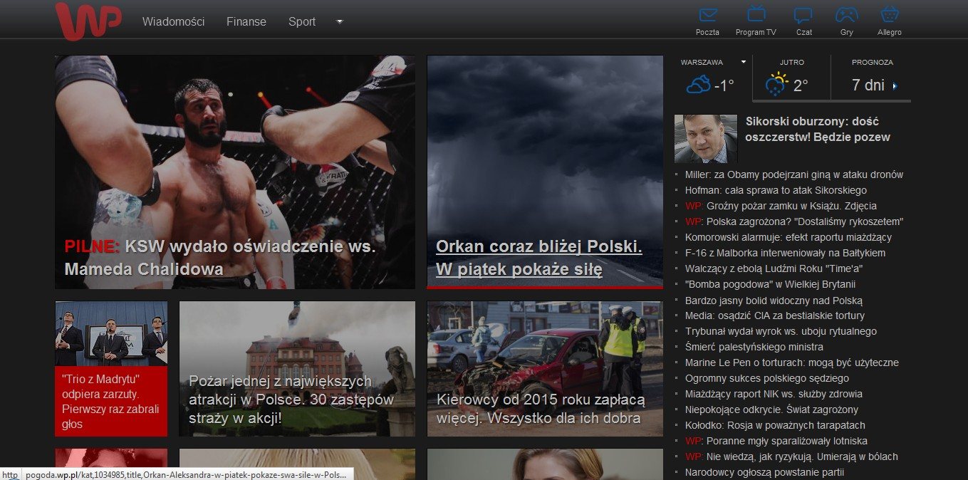 Wirtualna Polska - Ciemny styl