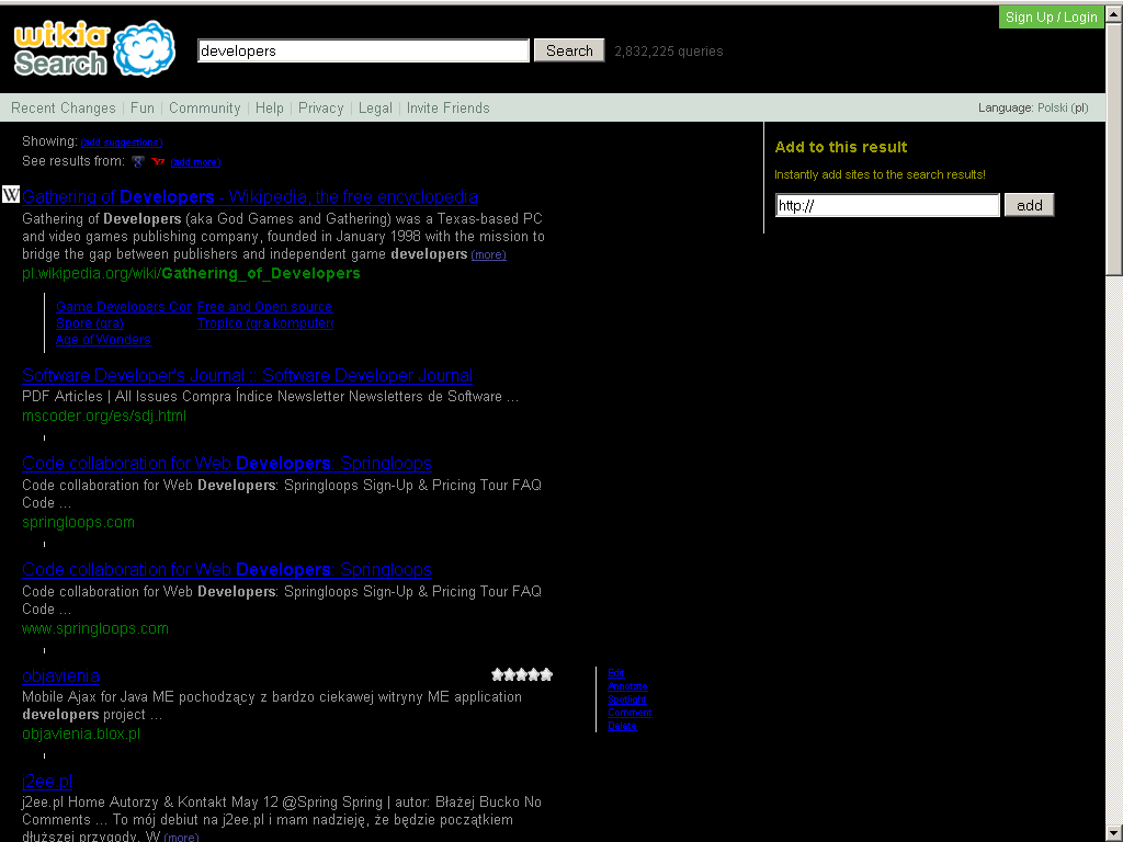 Wikia Search dark motif