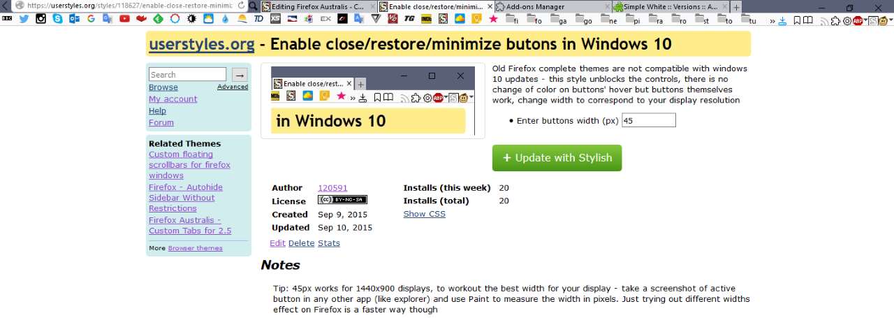 Firefox Simple White Custom Tabs