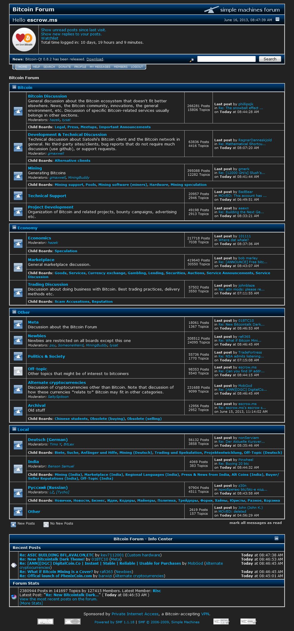 Dark Themes - Bitcointalk Forums