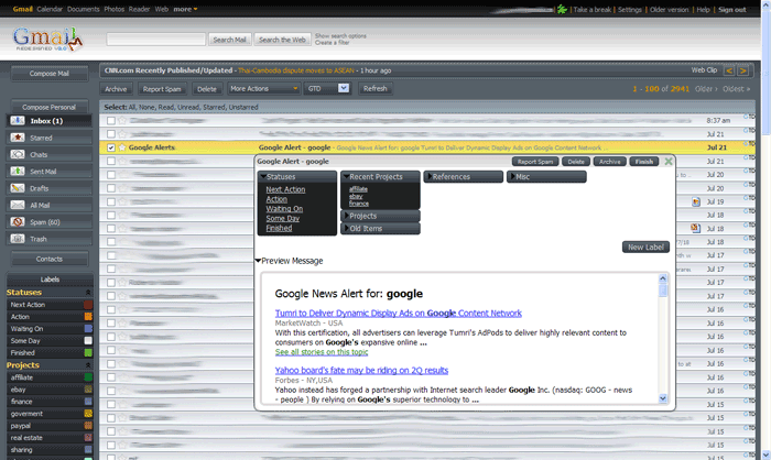 GTD Inbox Redesign for Gmail Redesigned 2.0