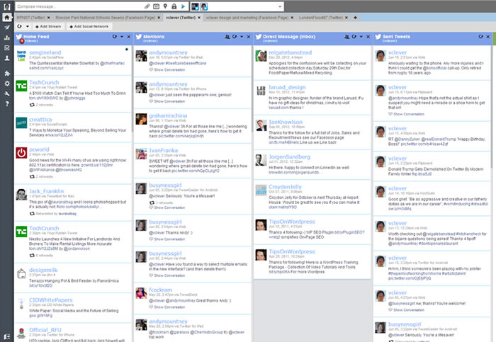 Hootsuite Dashboard - lighter, simpler, brighter