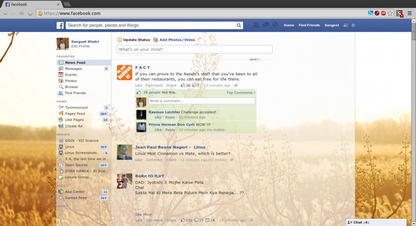 Facebook Sunny Morning by Sangeet Khatri