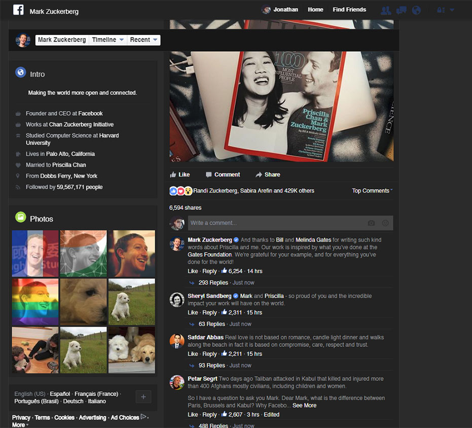 Flat Dark Gray Facebook