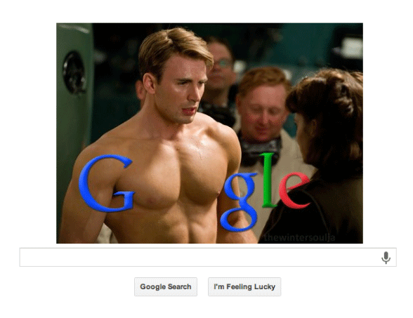 Captain America pecs Google logo