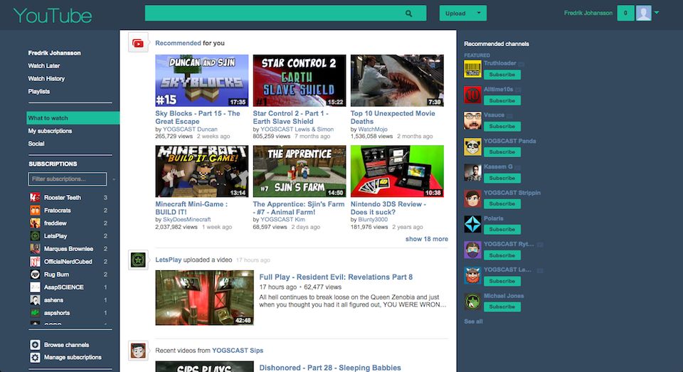 Youtube - Blue and flat all over