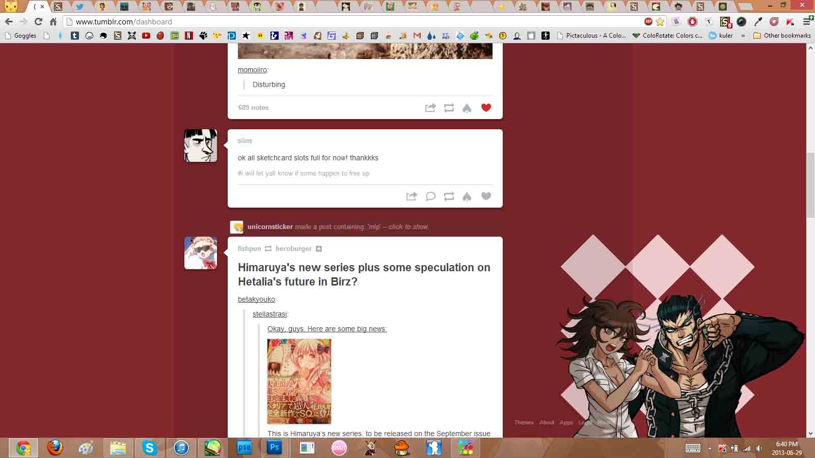 Tumblr Dashboard - SDR2 - Akane/Nidai