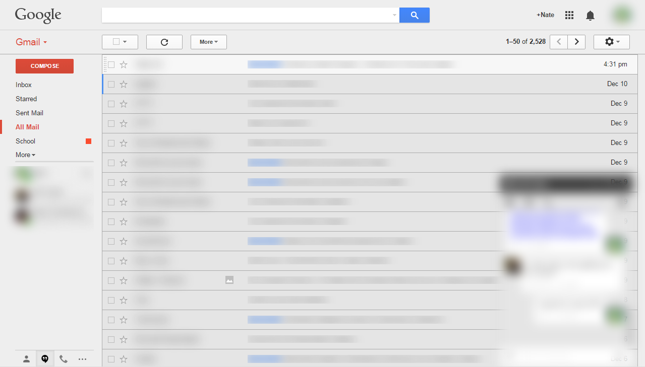 Gmail Blurred