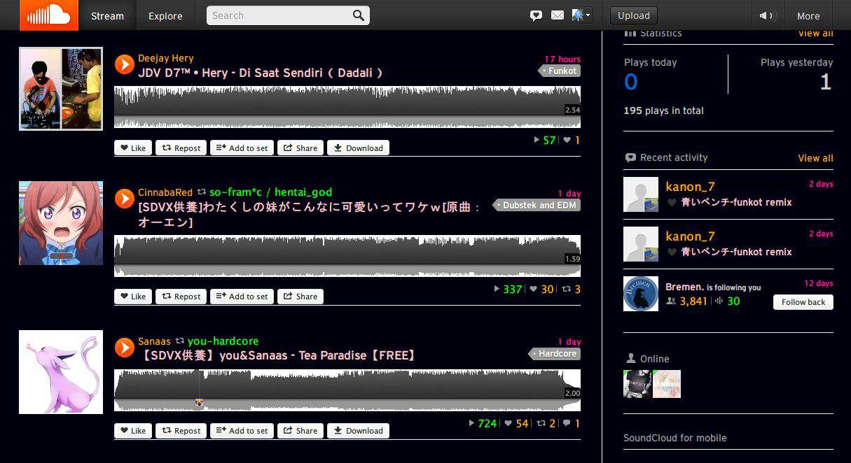soundcloud  black and pink