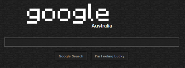 minegoog (a dark minecraft theme for google)