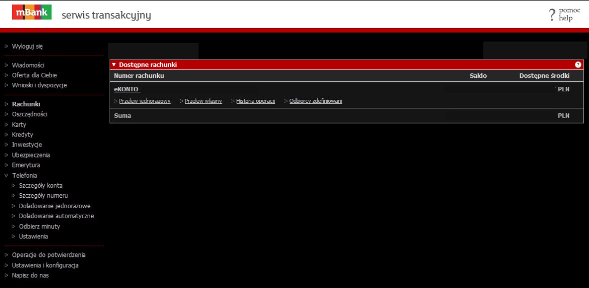 mBank Ciemny "BIAŁY"