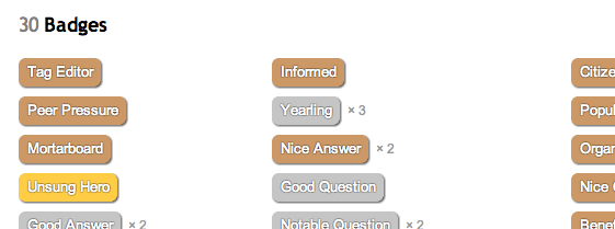 StackOverflow - Prettier Badges