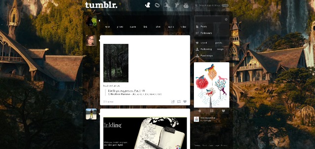 Rivendell Tumblr dashboard theme
