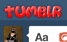 Bright Red 3D tumblr Bubble Letters Logo