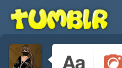 Bright Yellow 3D Bubbles Letters tumblr Logo