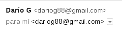 Gmail display address next to name