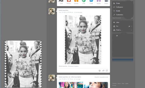vanessa hudgens tumblr dashboard 1